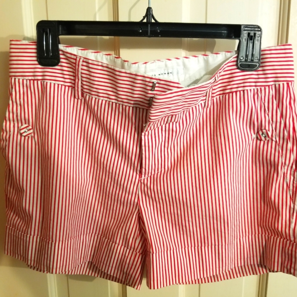 Preppy, red & white stripe ZARA short